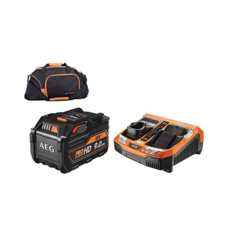 AEG SETL1890RHD-BLK sada 18V pro lithium-ion™ HD 9.0Ah akumulátor s nabíjačkou