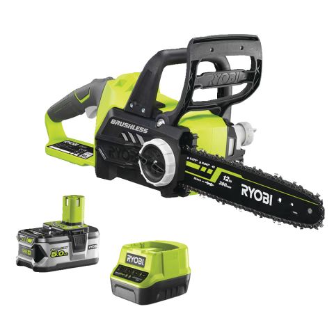 Ryobi RCS18X3050F 18V Bezuhlíková akumulátorová reťazová píla, dĺžka lišty 30cm	 (1x5.0Ah)