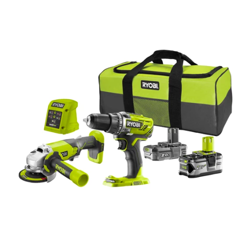 Ryobi R18DDAG-242S 18V aku 2-dielna kombo sada