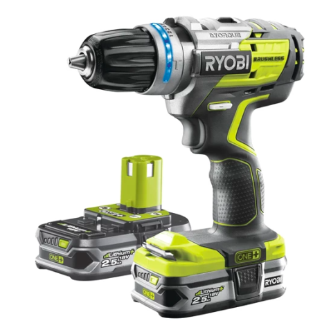 Ryobi R18PDBL-225S 18V Bezuhlíková akumulátorová príklepová vŕtačka (2x2.5Ah)